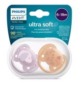 Пустышка ultra soft, собачка/цветочки, 6-18 мес., 2 шт. Philips SCF091/18 Пустышка ultra soft, собачка/цветочки, 6-18 мес., 2 шт. Philips SCF091/18