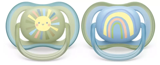 Пустышка ultra air, солнышко/радуга, для мальчиков, 0-6 мес., 2 шт. Philips SCF085/58 Пустышка ultra air, солнышко/радуга, для мальчиков, 0-6 мес., 2 шт. Philips SCF085/58
