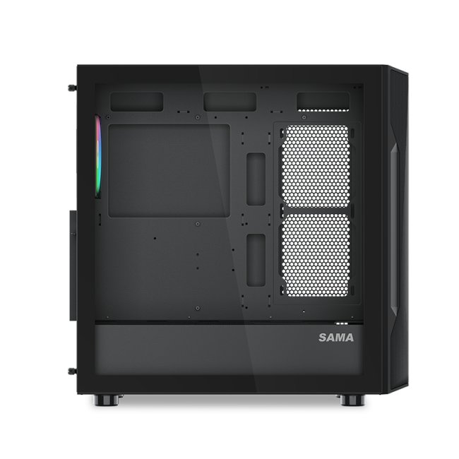 Корпус ПК без блока питания SAMA S40 Black S40-BKAPA4X1-GL
