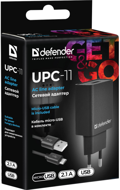 Defender Сетевой адаптер UPC-11 1xUSB,5V/2.1А,кабель micro-USB Defender UPC-11 1xUSB,5V/2.1А,кабель micro-USB Defender Сетевой адаптер UPC-11 1xUSB,5V/2.1А,кабель micro-USB Defender UPC-11 1xUSB,5V/2.1А,кабель micro-USB