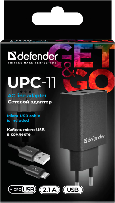 Defender Сетевой адаптер UPC-11 1xUSB,5V/2.1А,кабель micro-USB Defender UPC-11 1xUSB,5V/2.1А,кабель micro-USB Defender Сетевой адаптер UPC-11 1xUSB,5V/2.1А,кабель micro-USB Defender UPC-11 1xUSB,5V/2.1А,кабель micro-USB