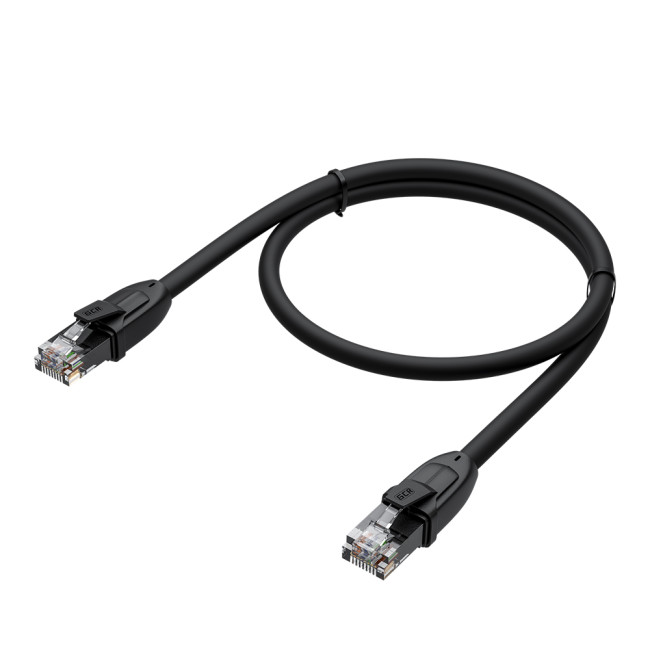 GCR Патч-корд PROF прямой 1.0m, UTP медь кат.6, че, 24 AWG, ethernet high speed 10 Гбит/с, RJ45, T568B, GCR-52580 Greenconnect GCR-52580