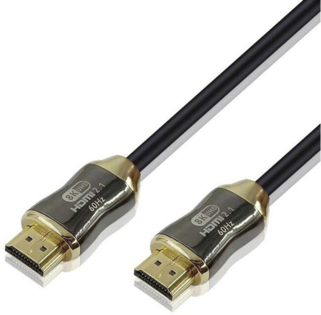 Кабель HDMI 19M/M,ver. 2.1, 8K@60 Hz 2m метал разъемы, нейлоновая оплетка Telecom <TCG300-2M> VCOM HDMI (m) - HDMI (m) 2м