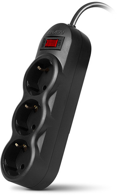 Фильтр SVEN SF-03L 3,0 м (3 розетки) черный Sven SF-03L (3 м, 3 розетки)