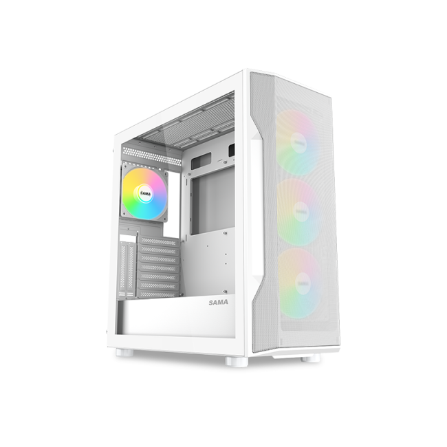 Корпус ПК без блока питания SAMA S40 White S40-WHAPA4X1-GL белый