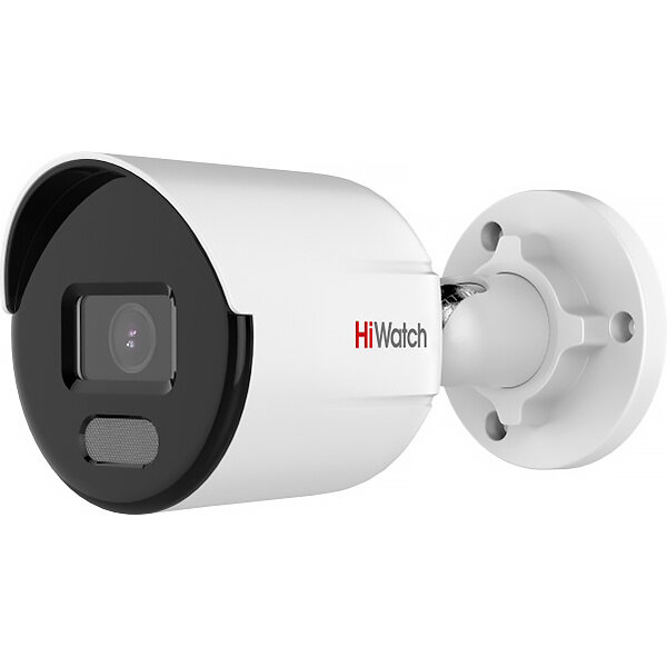 2Мп уличная цилиндрическая IP-камера с LED-подсветкой до 30м и технологией ColorVu, 1/2.8'' Progressive Scan CMOS, f=2.8мм, мех. ИК-фильтр, IP67, -40°C до +60°C, DC12В±25%/PoE(IEEE 802.3af), 6,5Вт макс. Камера видеонаблюдения IP уличная HIWATCH DS-I250L(B