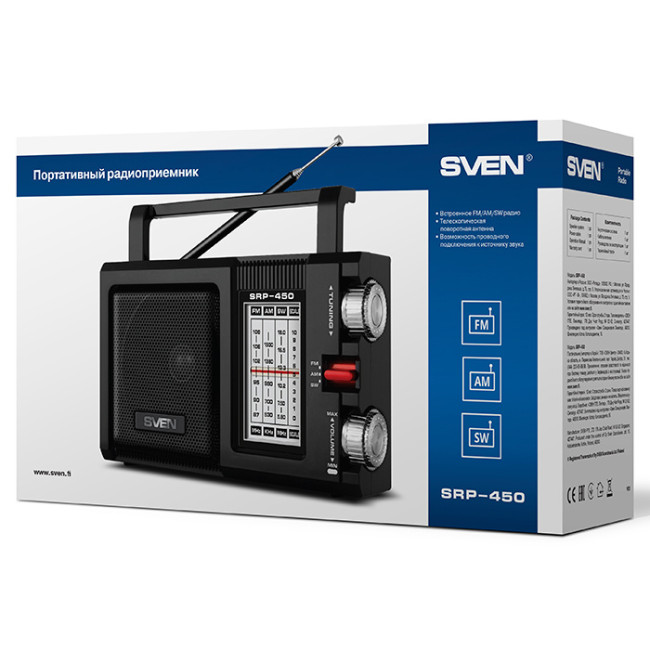 АС SVEN SRP-450, черный (3 Вт, FM/AM/SW) SVEN SRP-450 АС SVEN SRP-450, черный (3 Вт, FM/AM/SW) SVEN SRP-450