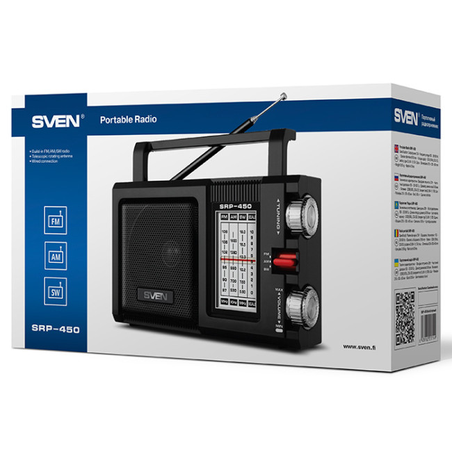 АС SVEN SRP-450, черный (3 Вт, FM/AM/SW) SVEN SRP-450 АС SVEN SRP-450, черный (3 Вт, FM/AM/SW) SVEN SRP-450
