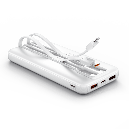 Power Bank Vention 10000mAh(Micro-USB/C/A/A) со встроенными кабелями 22.5W Белый с LED Дисплеем, шт. Vention FHOW0 Power Bank Vention 10000mAh(Micro-USB/C/A/A) со встроенными кабелями 22.5W Белый с LED Дисплеем, шт. Vention FHOW0