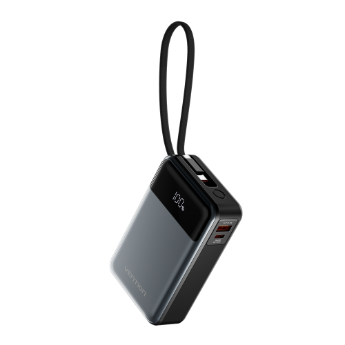 Power Bank Vention 20000mAh(USB-C + USB-C/USB-A) со встроенным кабелем 65W с LED Дисплеем, шт. Vention FHYB0