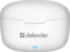 Defender Беспроводная гарнитура Twins 903 белый,TWS, Bluetooth Defender Twins 903