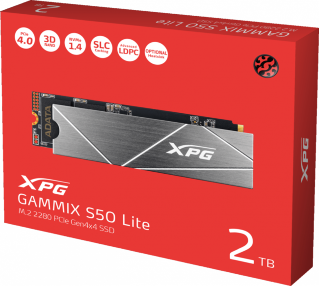 Твердотельный накопитель ADATA SSD GAMMIX S50 Lite, AGAMMIXS50L-2T-CS
