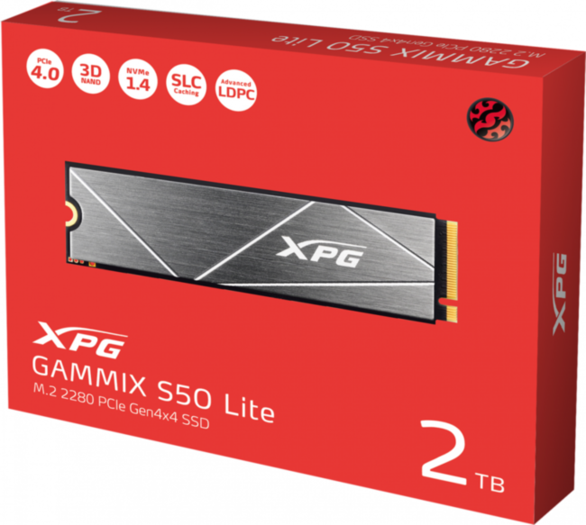 Твердотельный накопитель ADATA SSD GAMMIX S50 Lite, AGAMMIXS50L-2T-CS