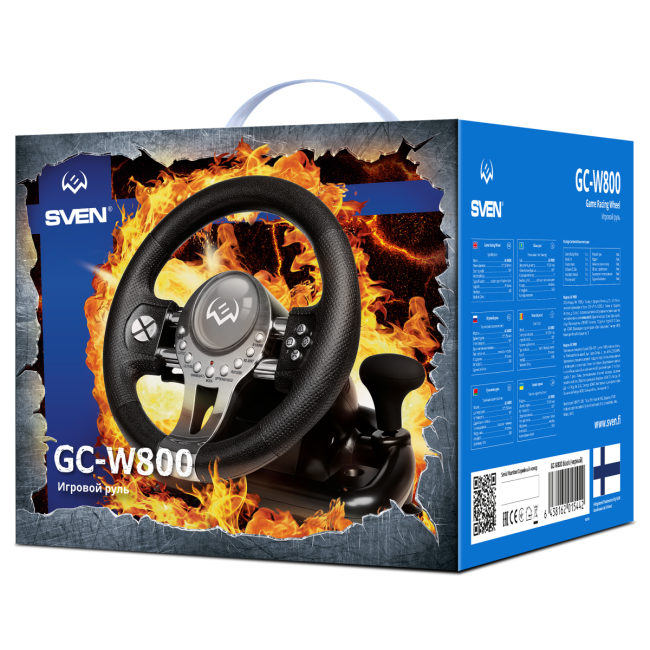 Руль SVEN GC-W800 (педали, вибро, скоба, D-pad, 12 кл, PC/PS3/PS4/XBOXONE/Xinput) SVEN GC-W800 Руль SVEN GC-W800 (педали, вибро, скоба, D-pad, 12 кл, PC/PS3/PS4/XBOXONE/Xinput) SVEN GC-W800