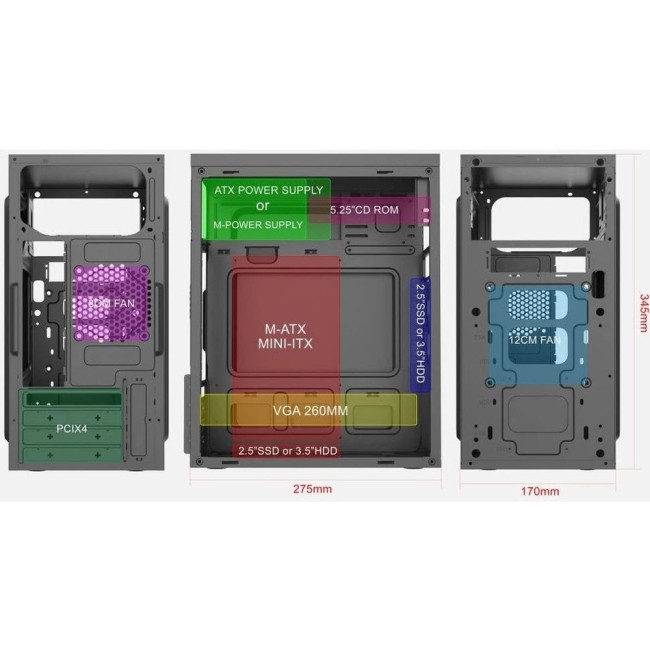Корпус без блока питания Foxline FZ-017-U32 Корпус без блока питания Foxline FZ-017-U32