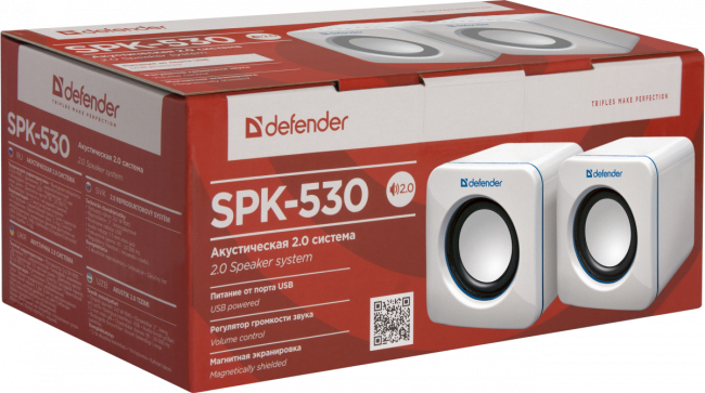 Defender Акустическая 2.0 система SPK-530 черный, 4 Вт, питание от USB Defender SPK-530 White