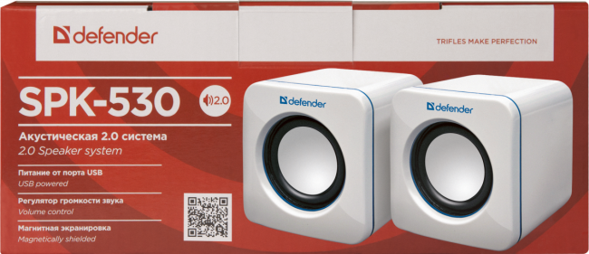 Defender Акустическая 2.0 система SPK-530 черный, 4 Вт, питание от USB Defender SPK-530 White