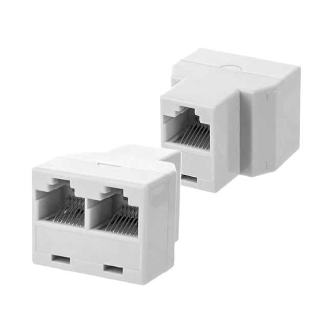 GCR Телефонный разветвитель RJ-11 6p4c, гнездо на 2 гнезда, белый, GA-RJ11-H-2 Greenconnect GA-RJ11-H-2