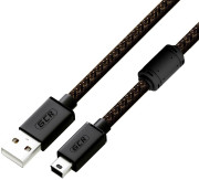 GCR Кабель PROF 3.0m USB 2.0, AM/mini 5P, черно-прозрачный, ферритовое кольцо, 28/24 AWG, экран, армированный, морозостойкий, GCR-51199 Greenconnect GCR-51199