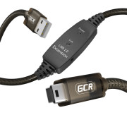 GCR Кабель активный 10.0m USB 2.0, AM/mini 5P, черно-прозрачный, с усилителем сигнала, разъём для доп.питания, 28/24 AWG, GCR-53810 Greenconnect GCR-53810
