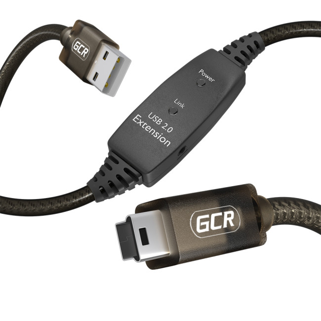 GCR Кабель активный 10.0m USB 2.0, AM/mini 5P, черно-прозрачный, с усилителем сигнала, разъём для доп.питания, 28/24 AWG, GCR-53810 Greenconnect GCR-53810 GCR Кабель активный 10.0m USB 2.0, AM/mini 5P, черно-прозрачный, с усилителем сигнала, разъём для доп.питания, 28/24 AWG, GCR-53810 Greenconnect GCR-53810