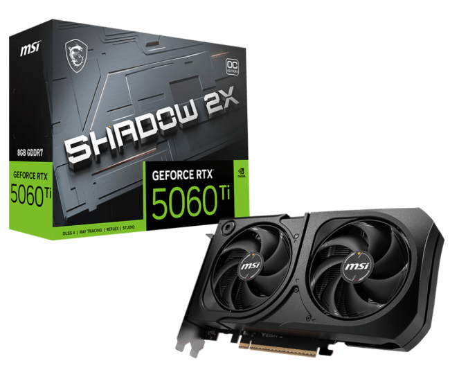 Видеокарта MSI GeForce RTX 5060 Ti 8G SHADOW 2X OC PLUS