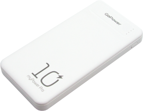 Внешний аккумулятор GoPower PB2U myPower Pro 10000mAh белый GoPower 00-00022007