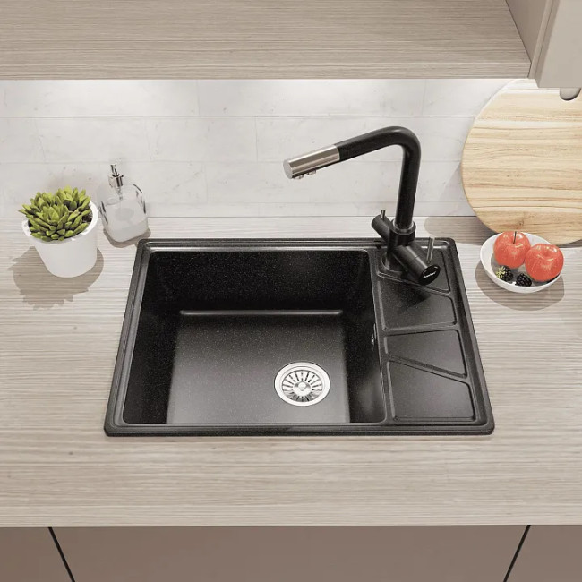 Кухонная мойка GRANFEST GranFest VERTEX V-680L black Кухонная мойка GRANFEST GranFest VERTEX V-680L black