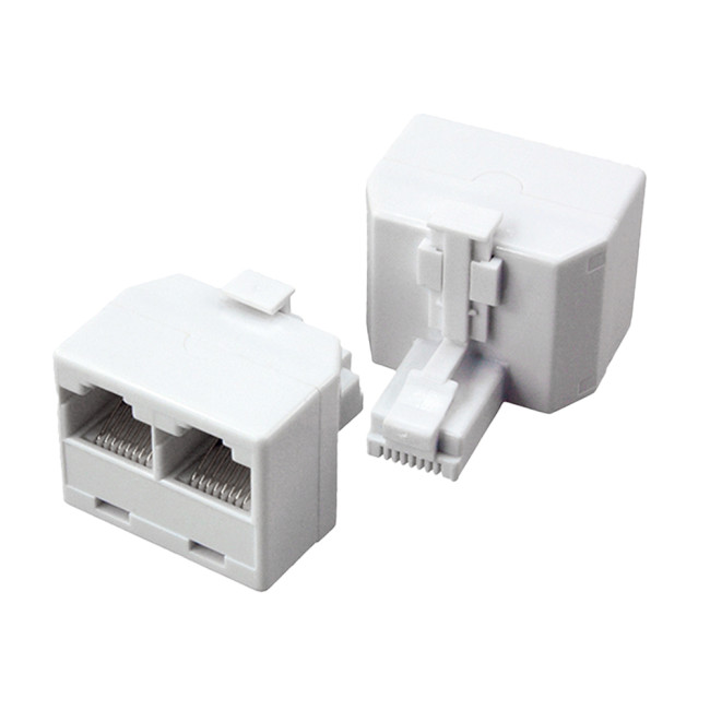 GCR Телефонный разветвитель RJ-11 6p4c, штекер на 2 гнезда, M/2xF, белый, GA-RJ11-T-2 Greenconnect GA-RJ11-T-2