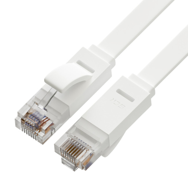 Greenconnect Патч-корд PROF плоский прямой 20.0m, UTP медь кат.6, белый, 30 AWG, GCR-LNC625-20.0m, ethernet high speed 10 Гбит/с, RJ45, T568B, GCR-51792 Greenconnect RJ45(m) - RJ45(m) Cat. 6 U/UTP PVC 20м белый Greenconnect Патч-корд PROF плоский прямой 20.0m, UTP медь кат.6, белый, 30 AWG, GCR-LNC625-20.0m, ethernet high speed 10 Гбит/с, RJ45, T568B, GCR-51792 Greenconnect RJ45(m) - RJ45(m) Cat. 6 U/UTP PVC 20м белый