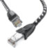 GCR Патч-корд PROF прямой 1.0m, UTP медь кат.6, STRONG черно-белый нейлон, ethernet high speed 10 Гбит/с, T568B, GCR-52776 Greenconnect RJ45(m) - RJ45(m) Cat. 6 1м черно-белый