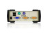 2-x порт. переключатель, электрон., KVM,  1 user PS2/USB+VGA =>  2 cpu PS2/USB+VGA, со шнурами PS2/USB 2х1.2м., 2048x1536, настол., без OSD, некаскад. ATEN CS82U