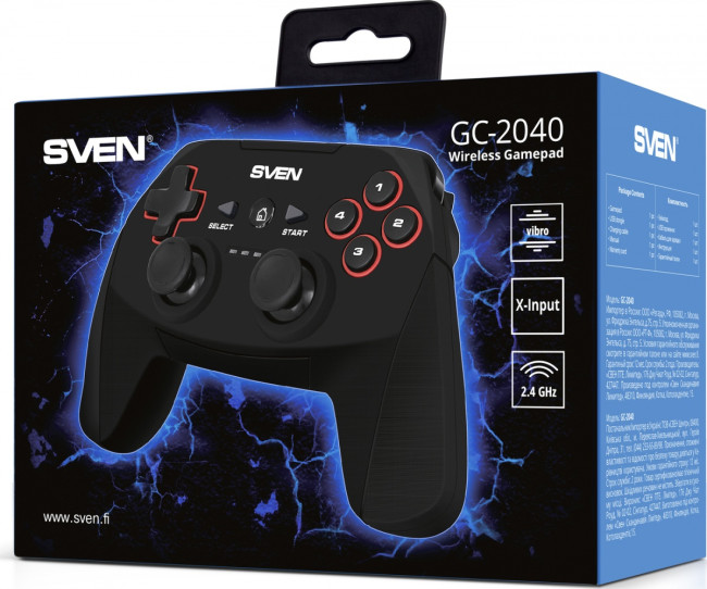 Беспроводной геймпад SVEN GC-2040 (11 кл. 2 мини-джойстика, D-pad, Soft Touch, PC/PS3/Xinput) Sven GC-2040 Беспроводной геймпад SVEN GC-2040 (11 кл. 2 мини-джойстика, D-pad, Soft Touch, PC/PS3/Xinput) Sven GC-2040
