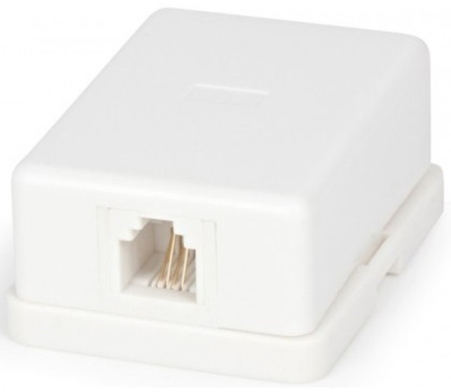 GCR Розетка телефонная на 1 порт RJ-11 6р4с, накладная, белая, GA-TLUS-022 Greenconnect GA-TLUS-022
