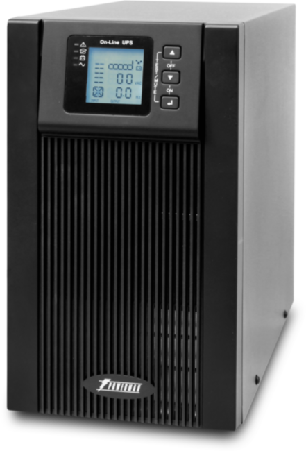 ИБП POWERMAN Online 3000, LCD, двойного преобразования, 3000ВА, 2700Вт, 3 евророзетки с резервным питанием, USB, RS232, слот SNMP, разъем EPO, батарея 12В 9Ач 6 шт., 285 х 445 х 570 мм., 28.6 кг. Powerman Online 3000