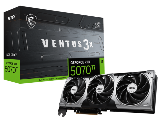 Видеокарта MSI GeForce RTX 5070 Ti 16G VENTUS 3X OC