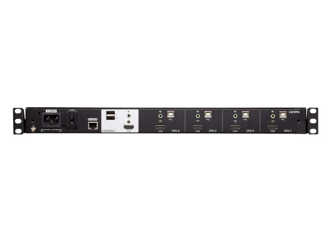 18'' 5 4-портовый HDMI Multi-View -переключатель с ЖК-дисплеем и двойными рельсами ATEN CL3884NW