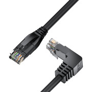 GCR Патч-корд прямой 15.0m UTP кат.5e, черный, верхний угол, литой, ethernet high speed, RJ45, T568B Greenconnect GCR-53938 UTP кат.5e, 15 м