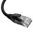 GCR Патч-корд прямой 15.0m UTP кат.5e, черный, верхний угол, литой, ethernet high speed, RJ45, T568B Greenconnect GCR-53938 UTP кат.5e, 15 м
