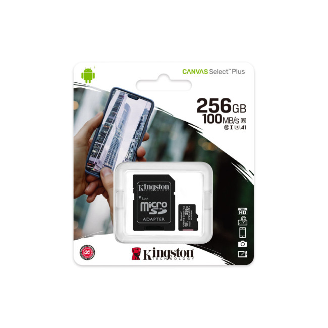 Карта памяти Kingston 256GB microSDXC Canvas Select Plus 100R A1 C10 Card + Adapter Kingston SDCS2/256GB Карта памяти Kingston 256GB microSDXC Canvas Select Plus 100R A1 C10 Card + Adapter Kingston SDCS2/256GB