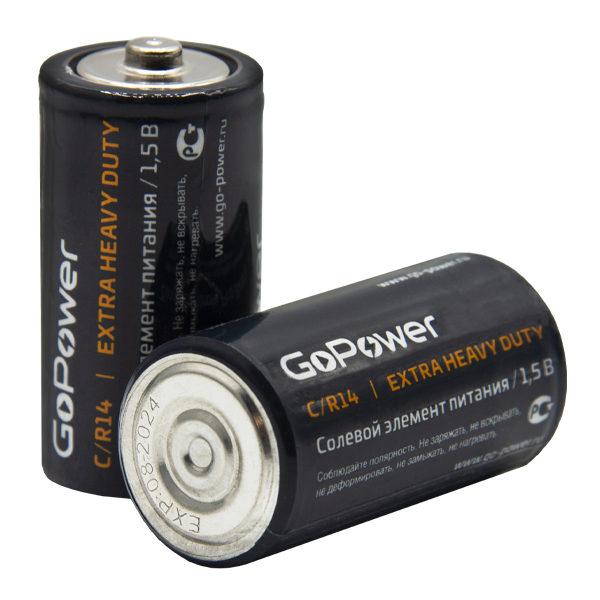 Батарейка GoPower R14 C Shrink 2 Heavy Duty 1.5V (2/24/288) Батарейка GoPower R14 C (00-00015596) Батарейка GoPower R14 C Shrink 2 Heavy Duty 1.5V (2/24/288) Батарейка GoPower R14 C (00-00015596)