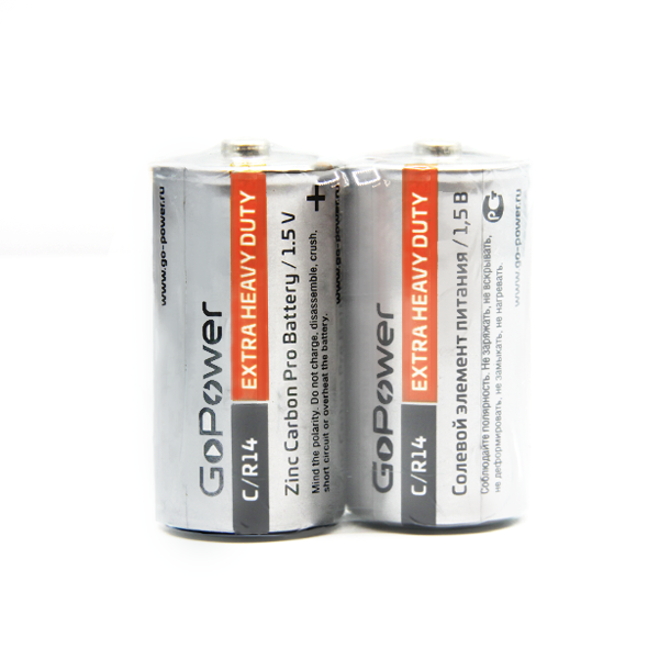 Батарейка GoPower R14 C Shrink 2 Heavy Duty 1.5V (2/24/288) Батарейка GoPower R14 C (00-00015596) Батарейка GoPower R14 C Shrink 2 Heavy Duty 1.5V (2/24/288) Батарейка GoPower R14 C (00-00015596)