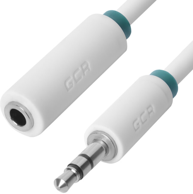 Greenconnect Удлинитель аудио 0.25m jack 3,5mm/jack 3,5mm белый, зеленая окантовка, ультрагибкий, 28AWG, M/F, Premium GCR-STM1662-0.25m, экран, стерео Greenconnect mini jack 3.5 mm (m) - mini jack 3.5 mm (f) 0.25м