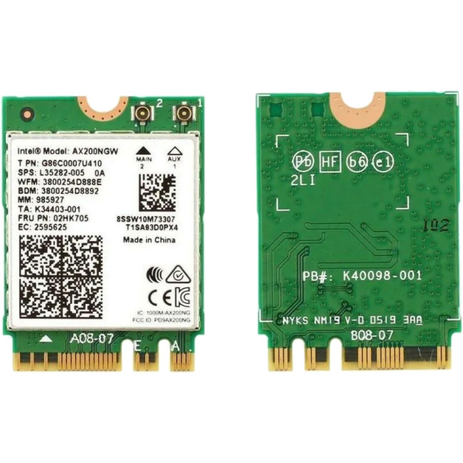 Плата сетевого контроллера Адаптер Intel Wi-Fi 6 AX200 (AX200.NGWG.NV) Плата сетевого контроллера Адаптер Intel Wi-Fi 6 AX200 (AX200.NGWG.NV)