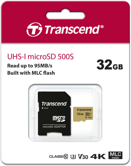 Карта памяти Transcend microSDHC 500S Карта памяти Transcend microSDHC 500S