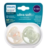 Пустышка ultra soft, попугай/листочки, 0-6 мес., 2 шт. Philips SCF091/07 Пустышка ultra soft, попугай/листочки, 0-6 мес., 2 шт. Philips SCF091/07