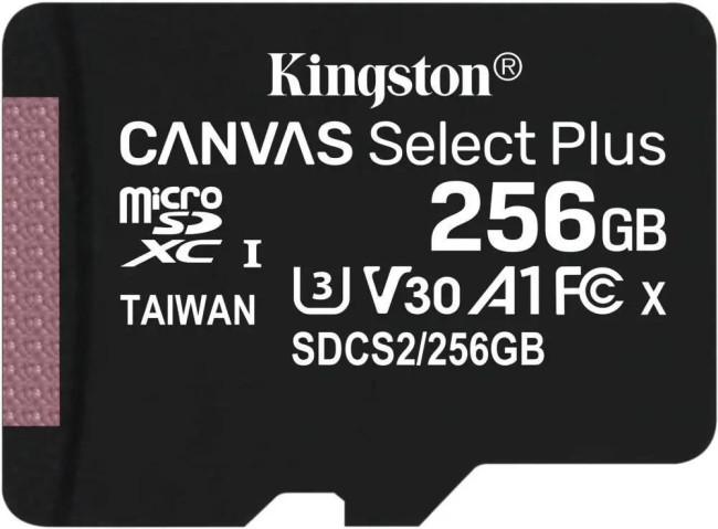 Карта памяти Kingston 256GB microSDXC Canvas Select Plus 100R A1 C10 Single Pack w/o Adapter Kingston SDCS2/256GBSP