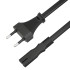 GCR Кабель питания 1.5m, CEE 7/16 / IEC C7, черный, 2*0,5mm, GCR-54293 Greenconnect  GCR-54293