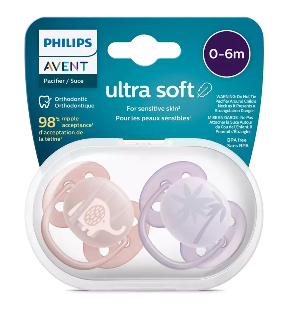 Пустышка ultra soft, слоник/пальмы, 0-6 мес., 2 шт. Philips SCF091/09 Пустышка ultra soft, слоник/пальмы, 0-6 мес., 2 шт. Philips SCF091/09