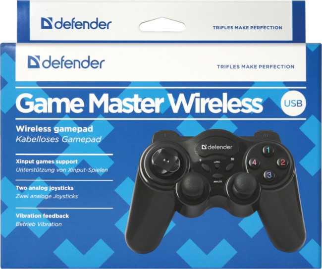 Defender Беспроводной геймпад Game Master Wireless USB, радио, 12 кнопок, 2 стика Defender Game Master Defender Беспроводной геймпад Game Master Wireless USB, радио, 12 кнопок, 2 стика Defender Game Master